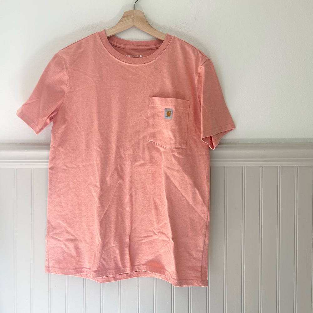Carhartt Pocket T Shirt Mens Medium Loose Fit Peach Short Sleeve Workwear